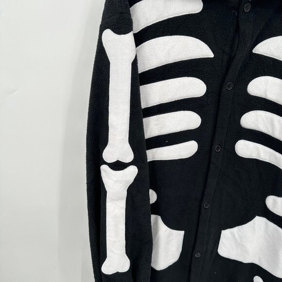 Silver Lilly Funziez Skeleton One Piece Button Up Costume Size L Cosplay - Picture 5 of 6